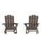 Merrick Lane Nassau Set of 2 Adirondack Rocking Chairs with Cup Holder, All-Weather HDPE Indoor/Outdoor Chairs